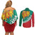 Bulgaria Lion Couples Matching Off Shoulder Short Dress and Long Sleeve Button Shirt Bulgarian Coat Of Arms