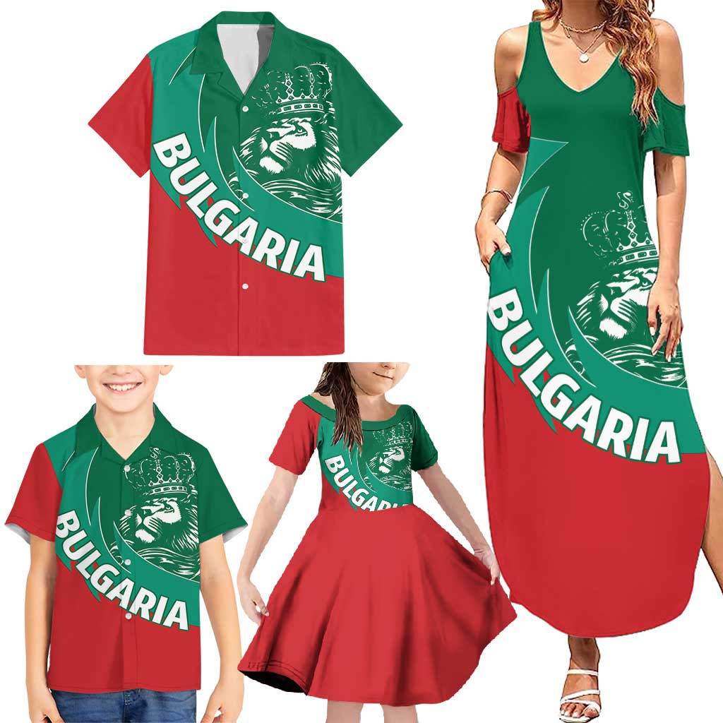 Bulgaria Lion Family Matching Summer Maxi Dress and Hawaiian Shirt Bulgarian Coat Of Arms