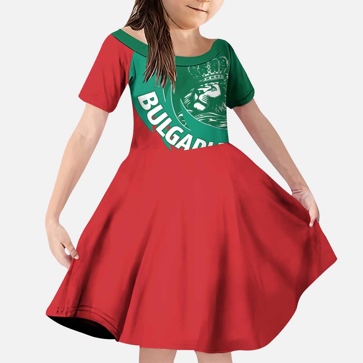 Bulgaria Lion Kid Short Sleeve Dress Bulgarian Coat Of Arms