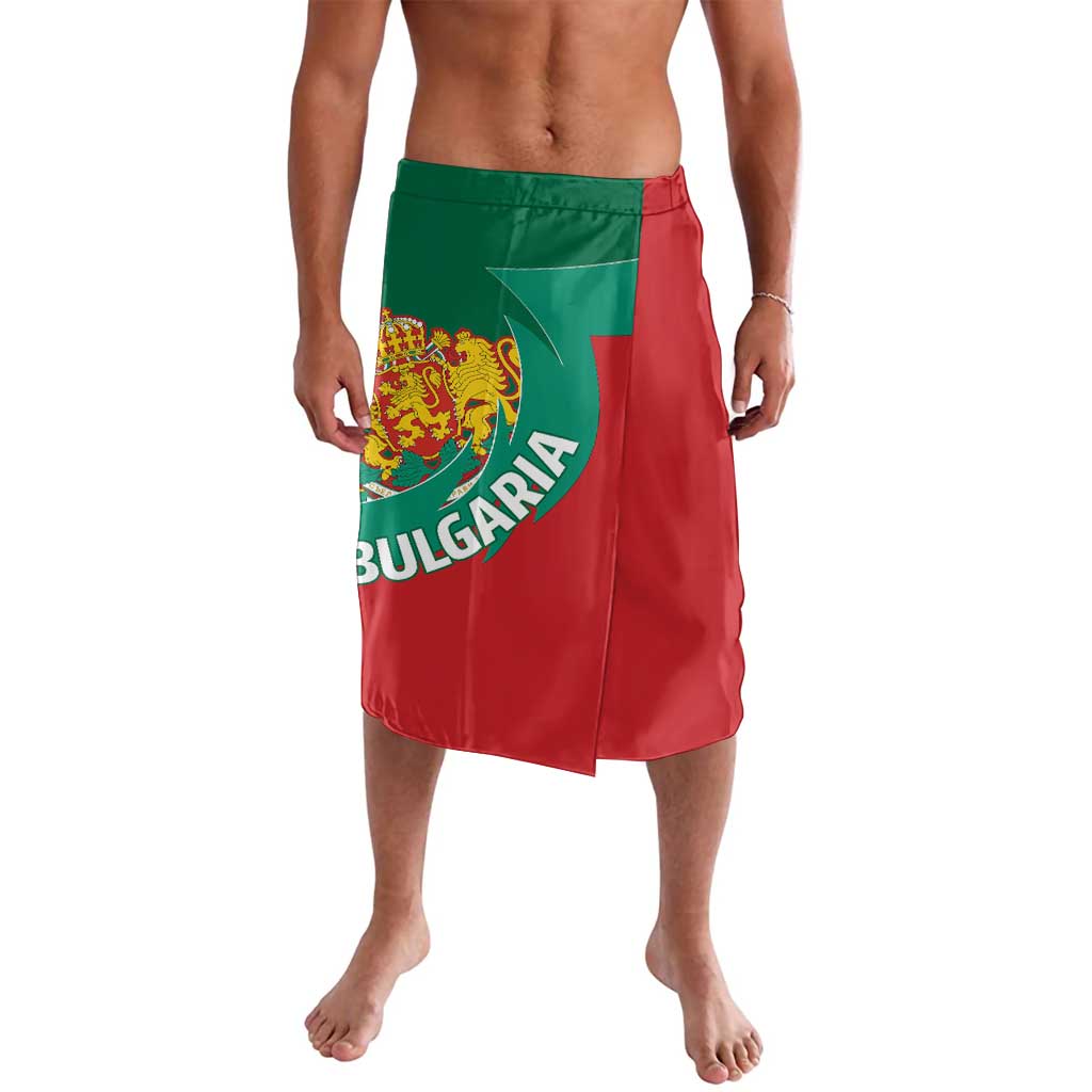 Red and green Bulgarian coat of arms graphic shorts with elastic waistband