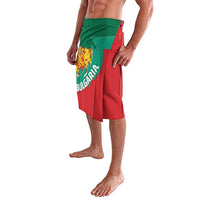 Red and green Bulgarian coat of arms shorts with diagonal emblem on front