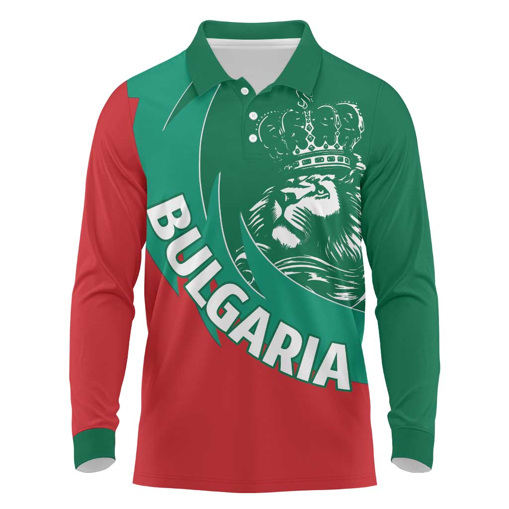 Bulgaria Lion Long Sleeve Polo Shirt Bulgarian Coat Of Arms