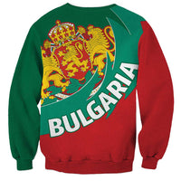 Green and red unisex sweatshirt with Bulgarian coat of arms crest and Bulgaria text