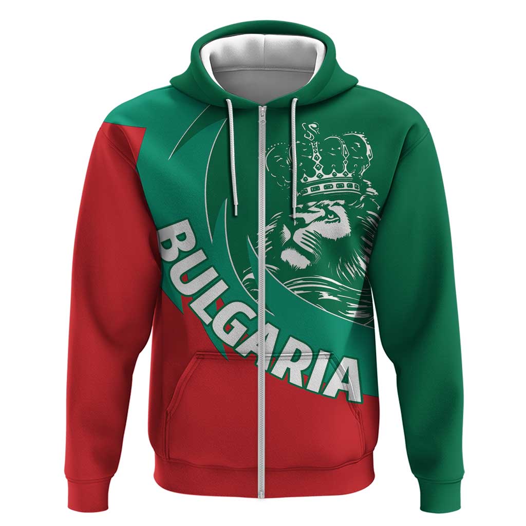 Bulgaria Lion Zip Hoodie Bulgarian Coat Of Arms - Wonder Print Shop