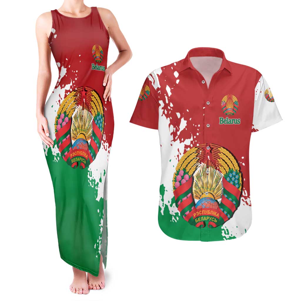 Personalized Belarus Couples Matching Tank Maxi Dress and Hawaiian Shirt Special Style