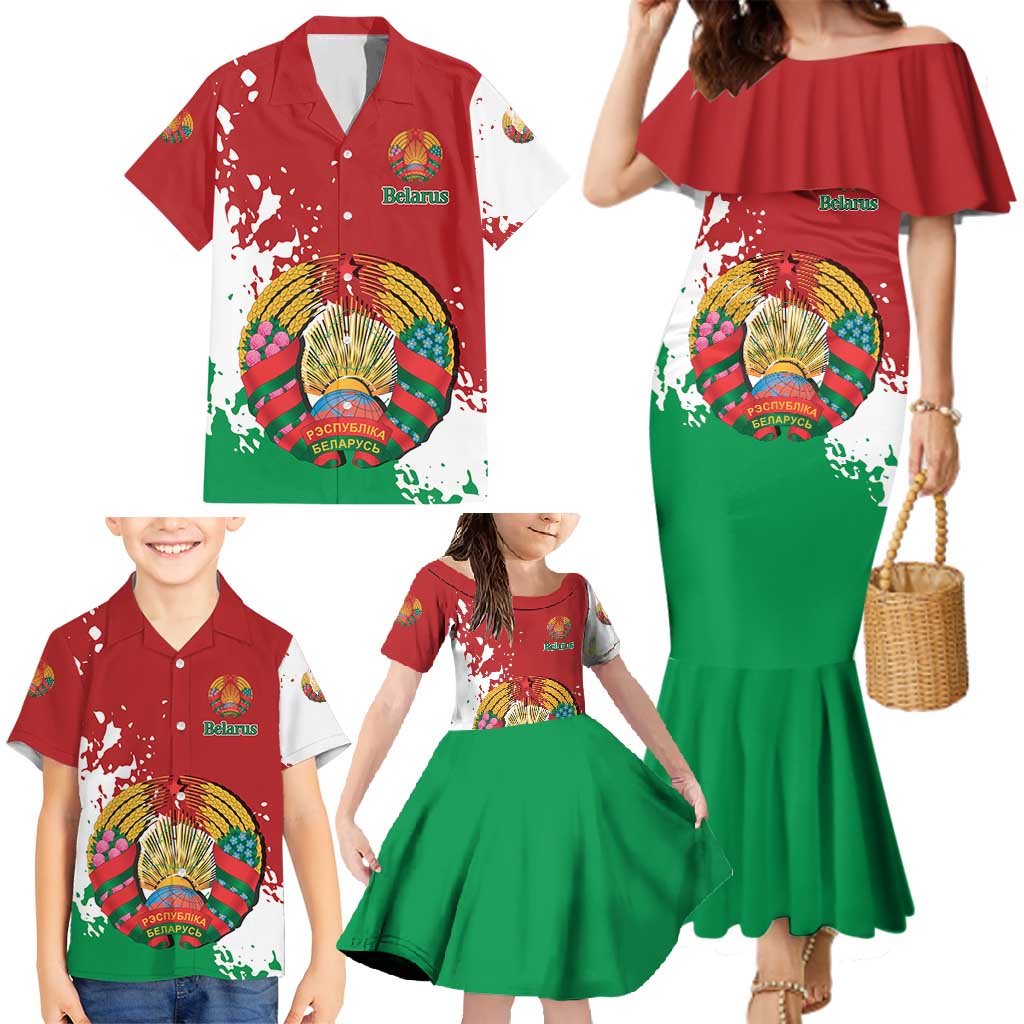 Personalized Belarus Family Matching Mermaid Dress and Hawaiian Shirt Special Style