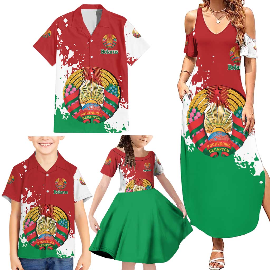 Personalized Belarus Family Matching Summer Maxi Dress and Hawaiian Shirt Special Style