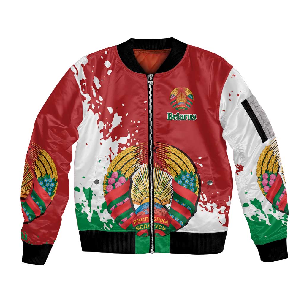 Personalized Belarus Sleeve Zip Bomber Jacket Special Style