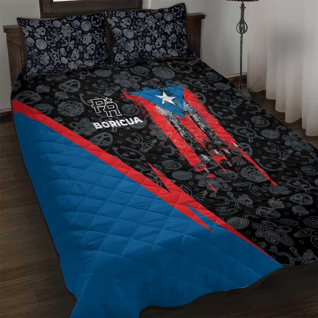 Puerto Rico Quilt Bed Set Boricua PR Flag Style