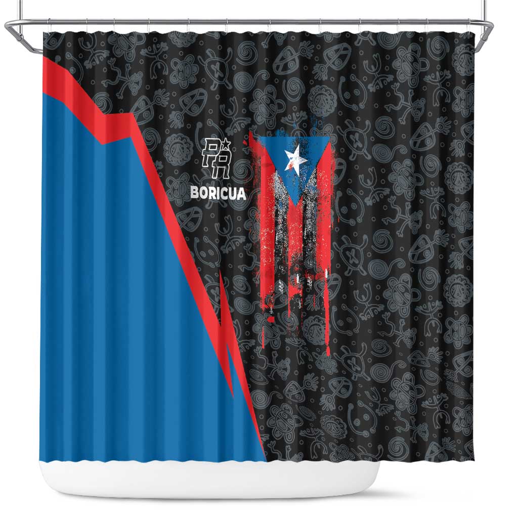 Puerto Rico Shower Curtain Boricua PR Flag Style