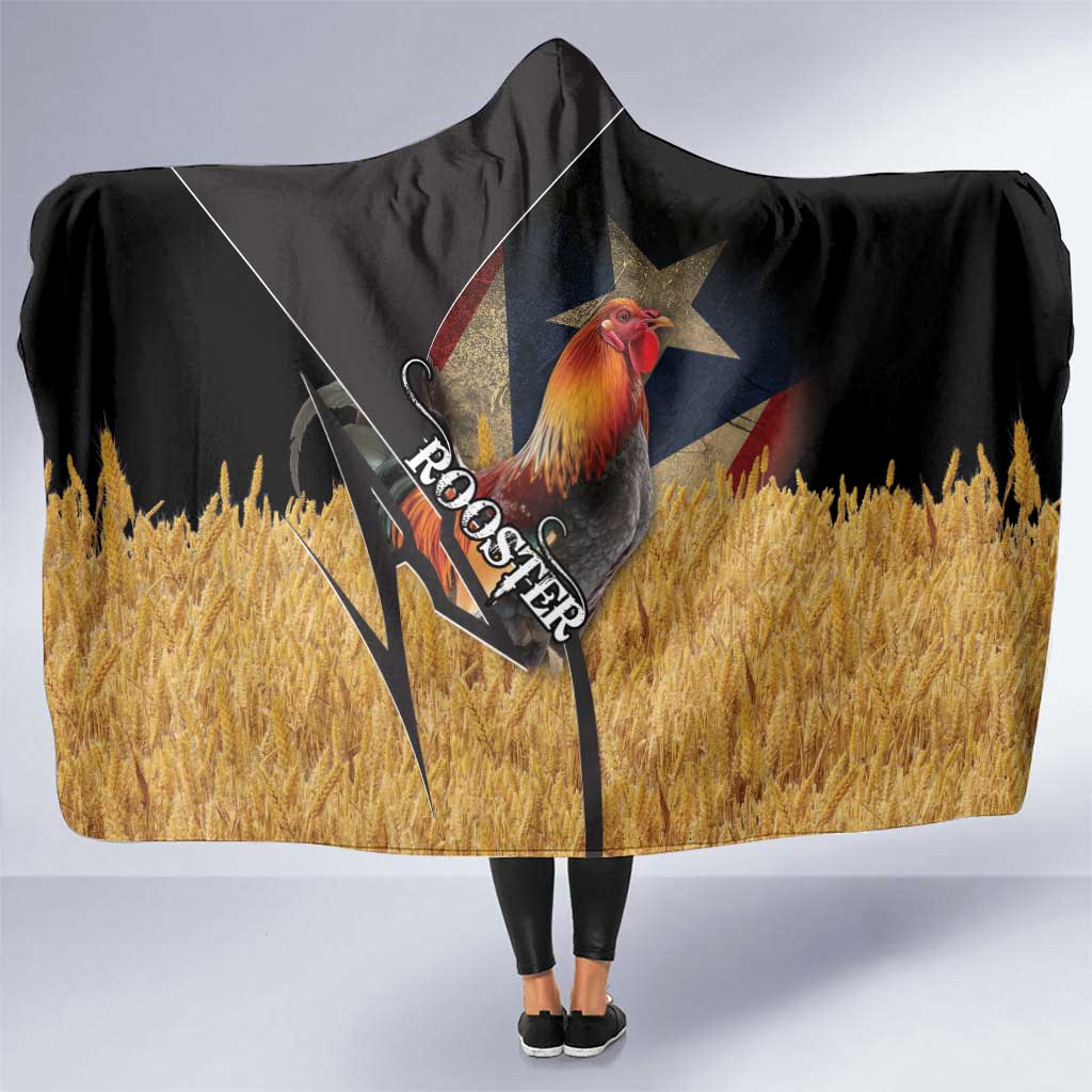 Puerto Rico Rooster Hooded Blanket Gallo Boricua