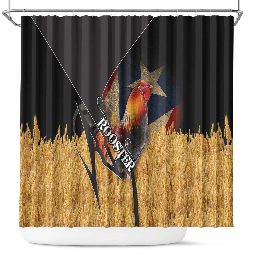 Puerto Rico Rooster Shower Curtain Gallo Boricua