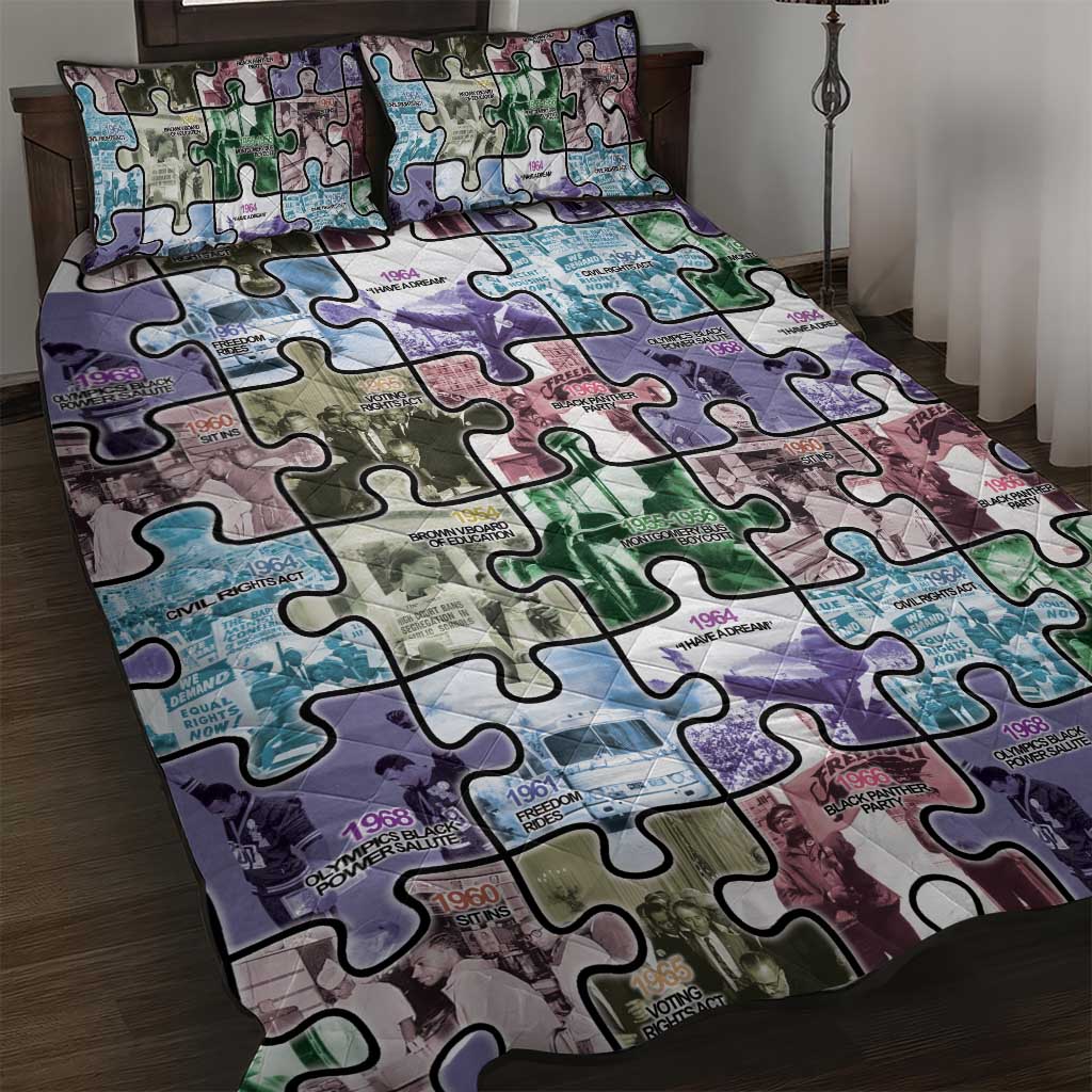 The Civil Rights Journey in Puzzle Quilt Bed Set African American