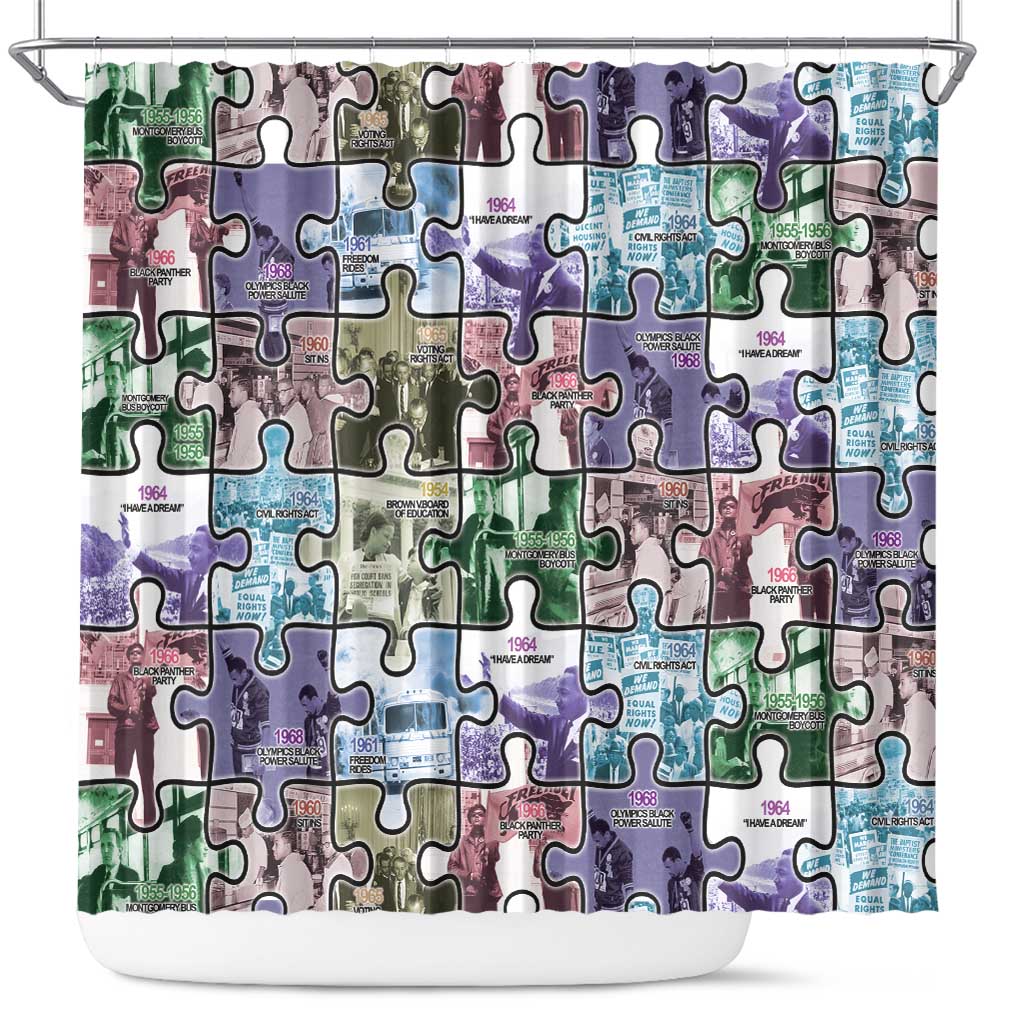 The Civil Rights Journey in Puzzle Shower Curtain African American