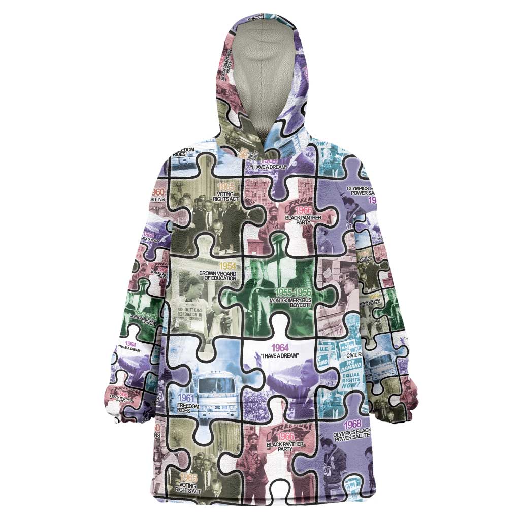 The Civil Rights Journey in Puzzle Wearable Blanket Hoodie African American