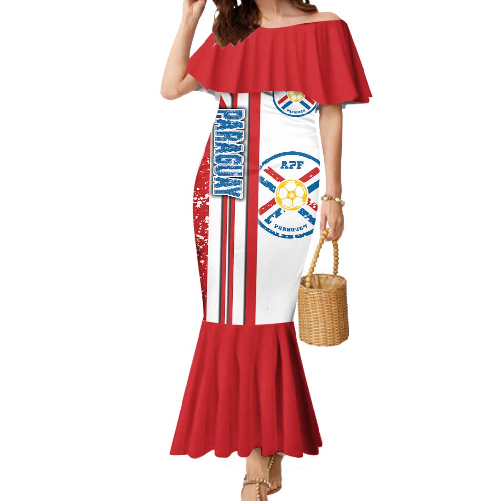 Paraguay Football Mermaid Dress La Albirroja Soccer - Road To Champion