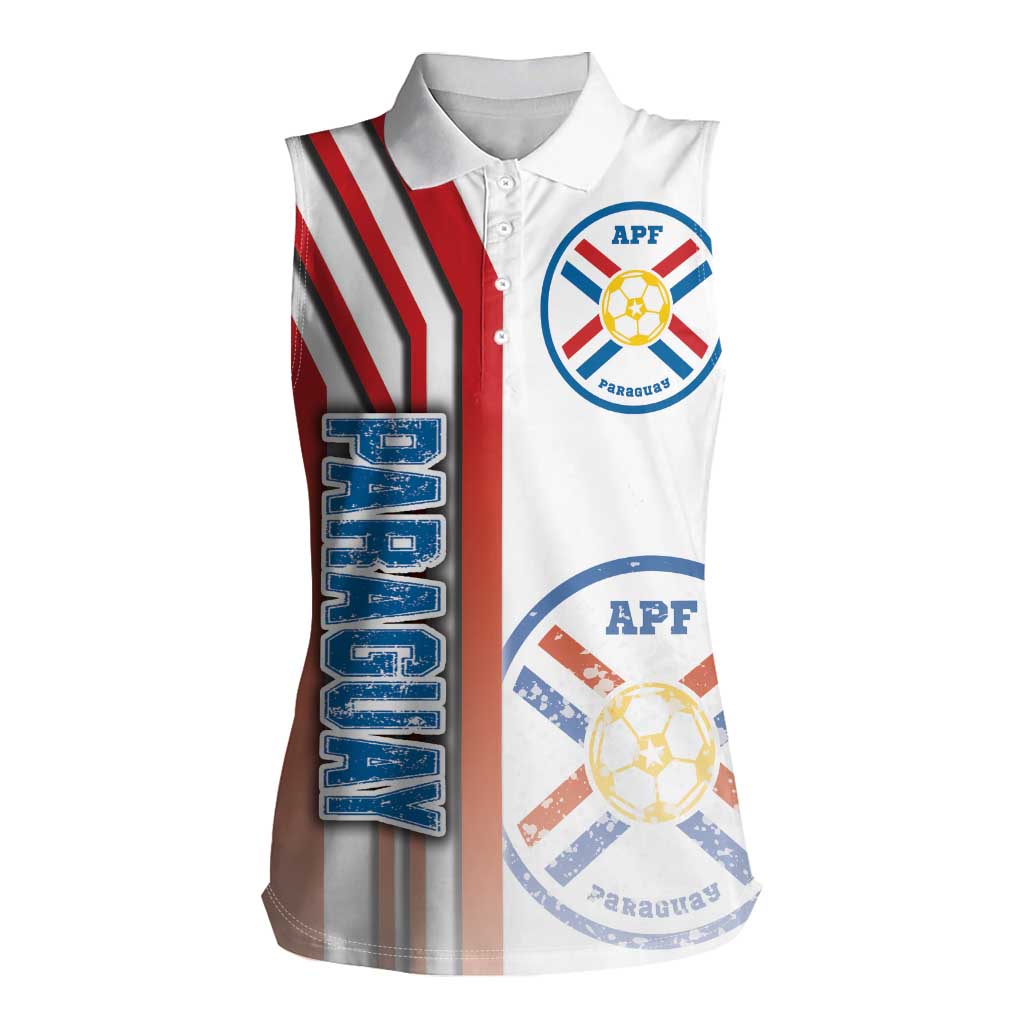 Paraguay Football Women Sleeveless Polo Shirt La Albirroja Soccer - Road To Champion