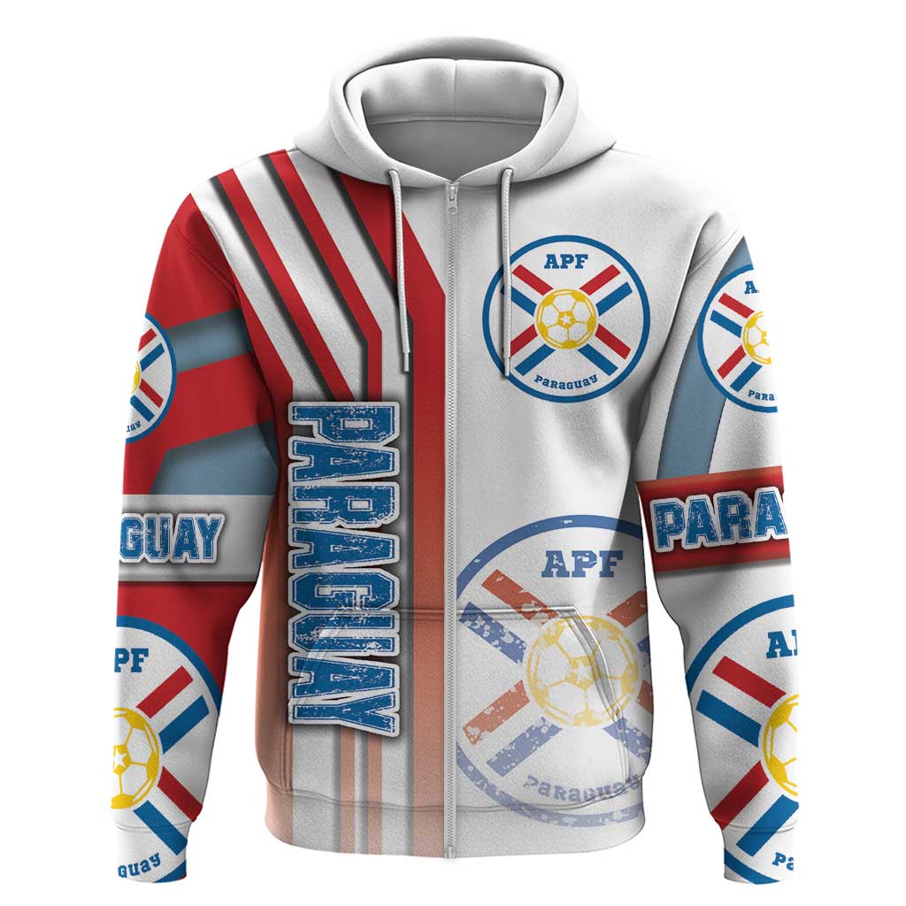 Paraguay Football Zip Hoodie La Albirroja Soccer - Road To Champion