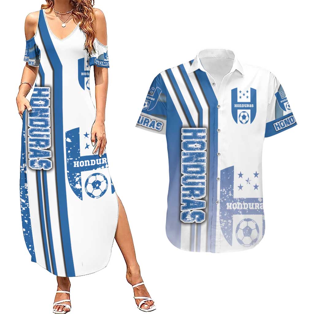 Honduras Football Couples Matching Summer Maxi Dress and Hawaiian Shirt Los Catrachos Soccer - Road To Champion