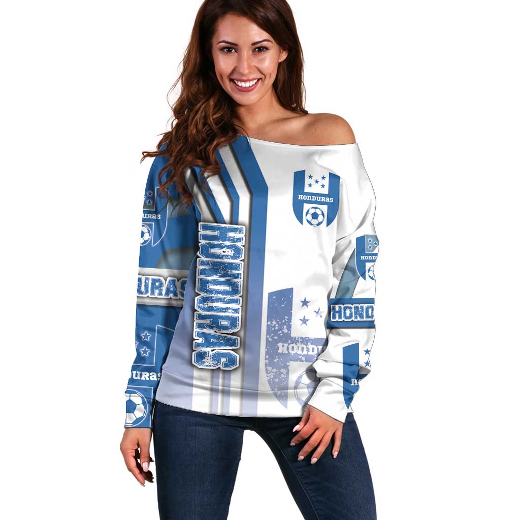 Honduras Football Off Shoulder Sweater Los Catrachos Soccer - Road To Champion