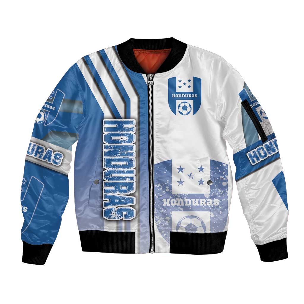 Honduras Football Sleeve Zip Bomber Jacket Los Catrachos Soccer - Road To Champion