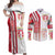 Peru Football Couples Matching Off Shoulder Maxi Dress and Long Sleeve Button Shirt La Bicolor Soccer - Road To Champion