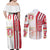 Peru Football Couples Matching Off Shoulder Maxi Dress and Long Sleeve Button Shirt La Bicolor Soccer - Road To Champion