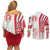 Peru Football Couples Matching Off Shoulder Short Dress and Long Sleeve Button Shirt La Bicolor Soccer - Road To Champion