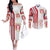 Peru Football Couples Matching Off The Shoulder Long Sleeve Dress and Long Sleeve Button Shirt La Bicolor Soccer - Road To Champion