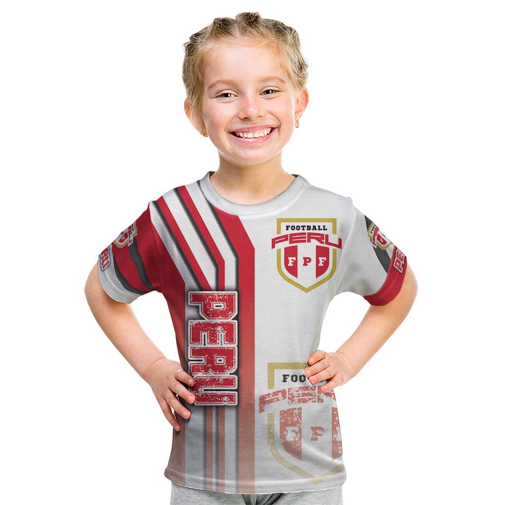 Peru Football Kid T Shirt La Bicolor Soccer - Road To Champion