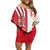 Peru Football Off Shoulder Short Dress La Bicolor Soccer - Road To Champion