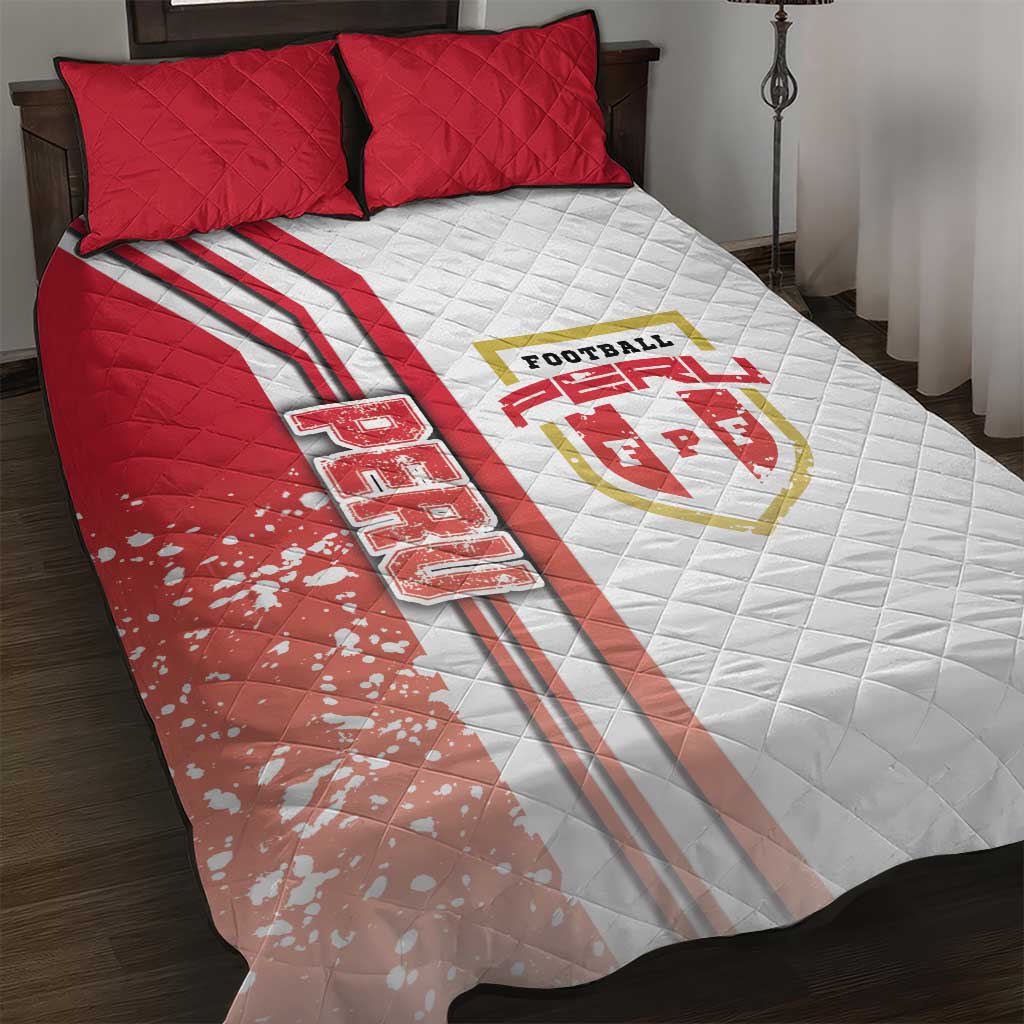 Peru Football Quilt Bed Set La Bicolor Soccer - Road To Champion