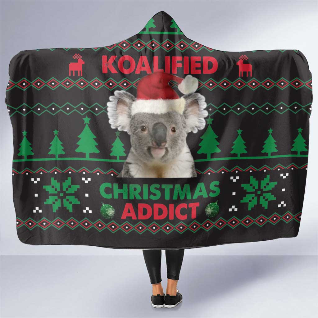 Cute Koala Hooded Blanket Koalified Christmas Addict