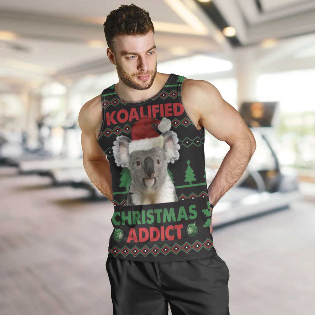 Cute Koala Men Tank Top Koalified Christmas Addict - Wonder Print Shop