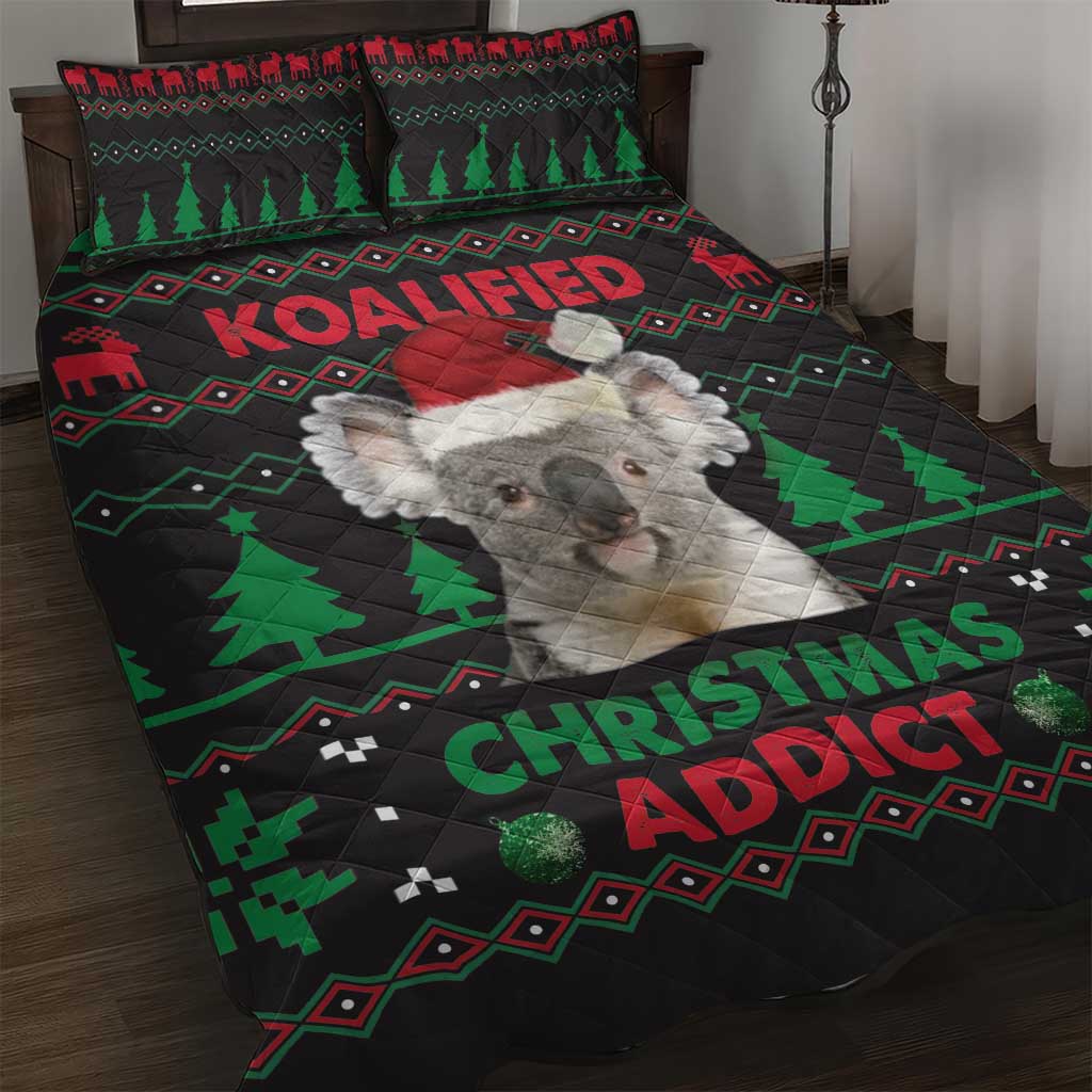 Cute Koala Quilt Bed Set Koalified Christmas Addict - Wonder Print Shop