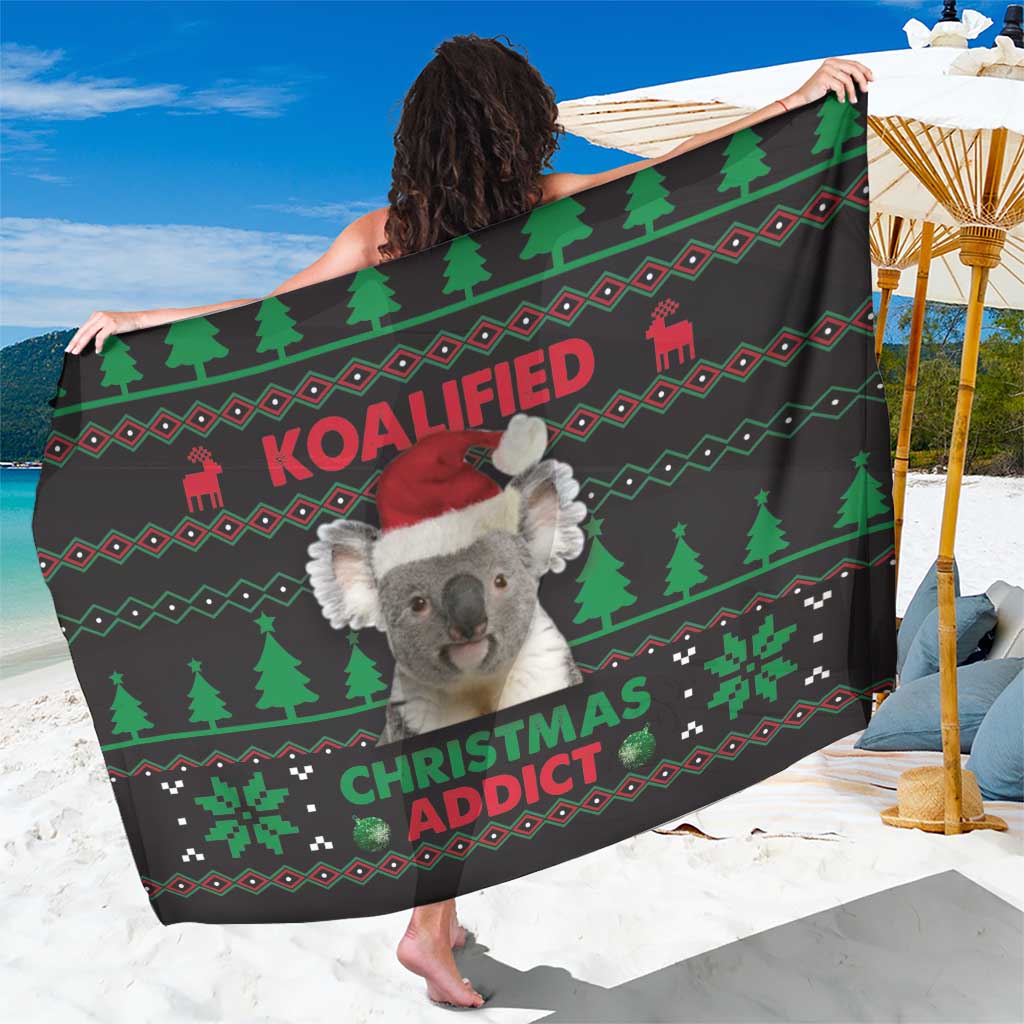 Cute Koala Sarong Koalified Christmas Addict