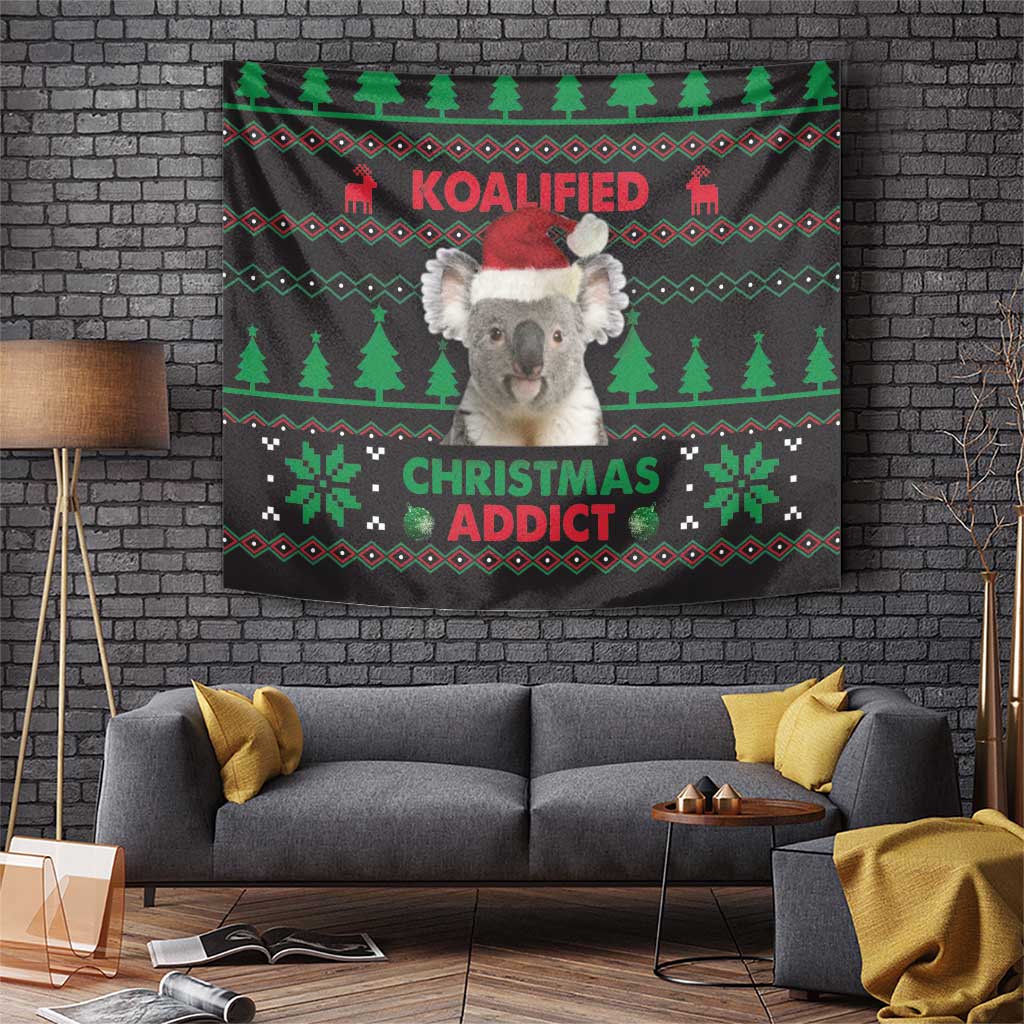 Cute Koala Tapestry Koalified Christmas Addict