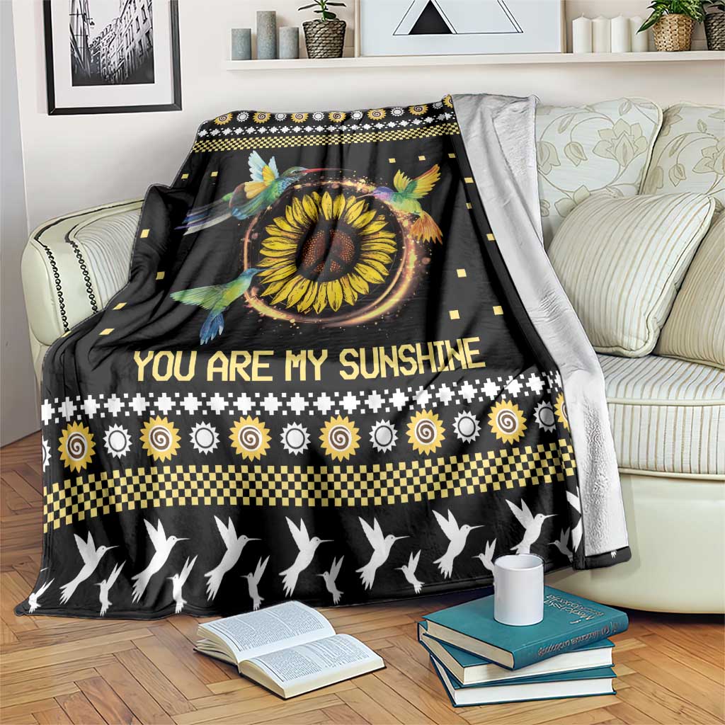 Hummingbird Sunflower Christmas Blanket You Are My Sunshine