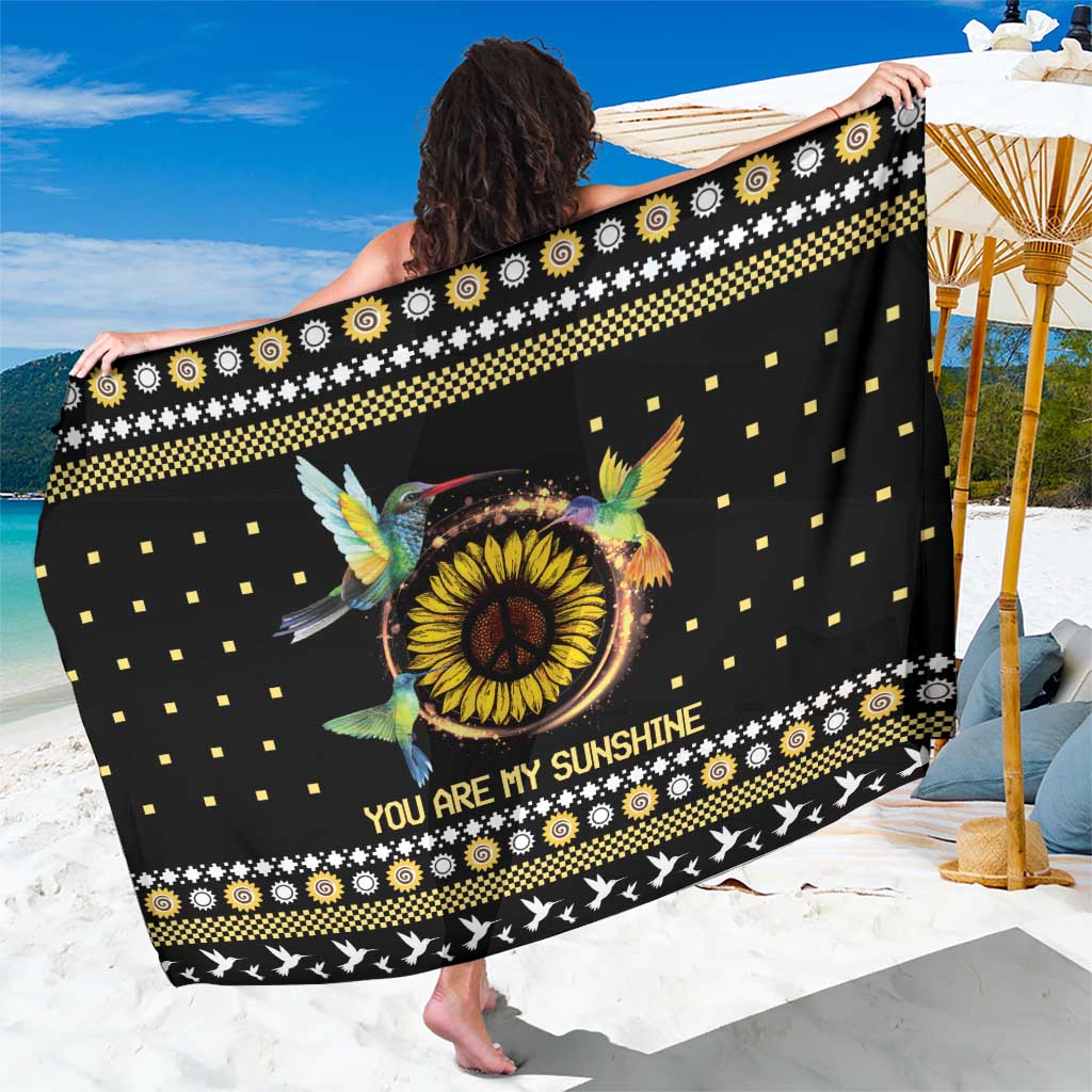 Hummingbird Sunflower Christmas Sarong You Are My Sunshine