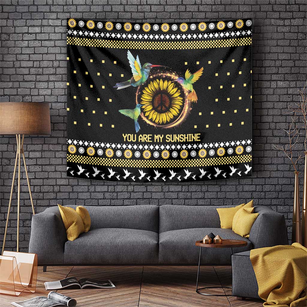 Hummingbird Sunflower Christmas Tapestry You Are My Sunshine