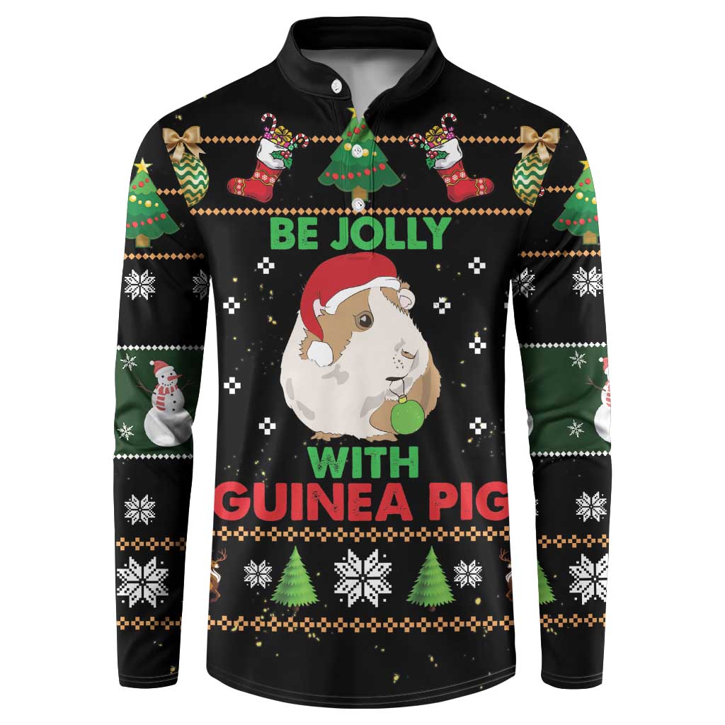 Guinea Pig Christmas Button Sweatshirt Be Jolly With Guinea Pig - Wonder Print Shop