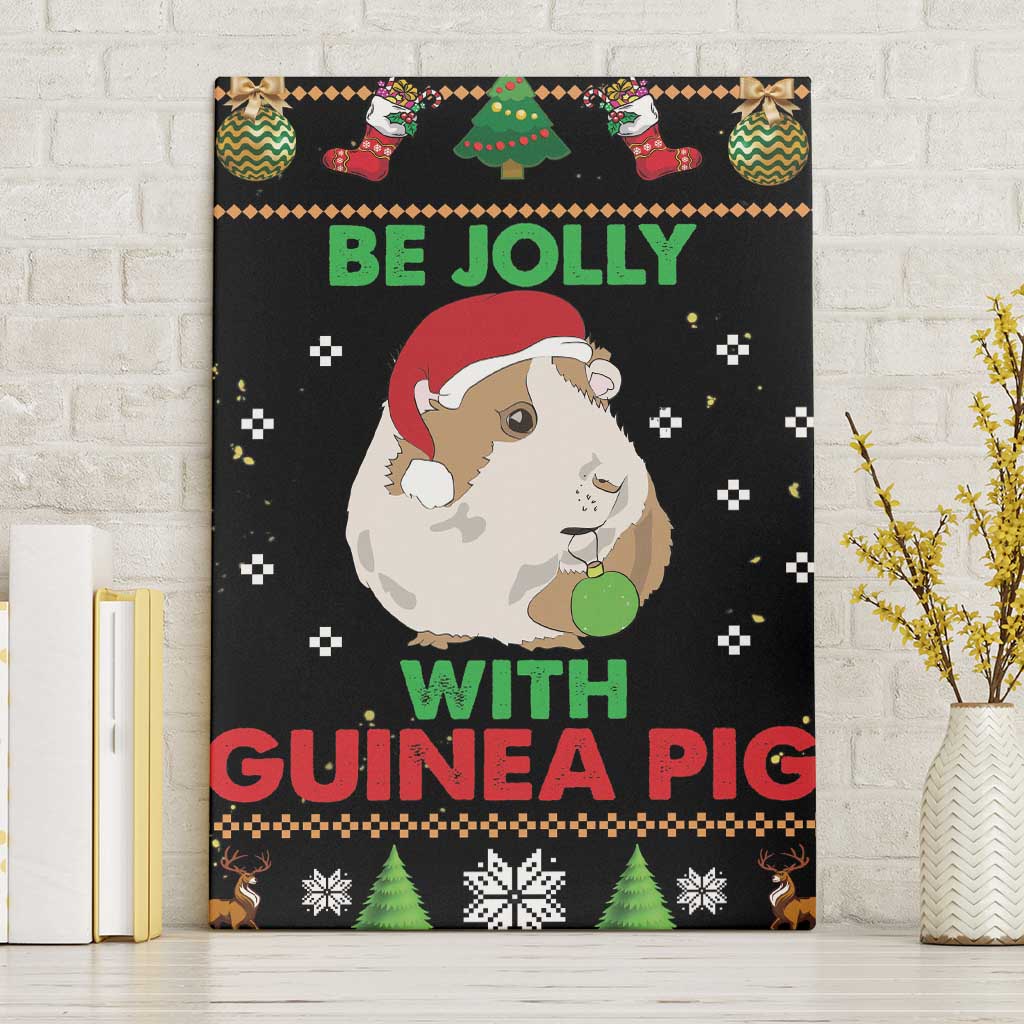 Guinea Pig Christmas Canvas Wall Art Be Jolly With Guinea Pig - Wonder Print Shop