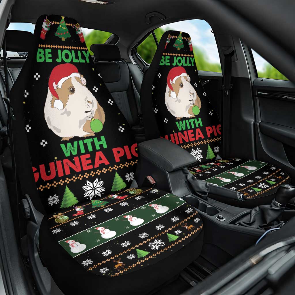 Guinea Pig Christmas Car Seat Cover Be Jolly With Guinea Pig - Wonder Print Shop