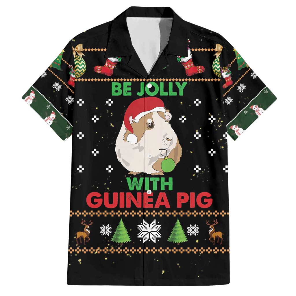 Guinea Pig Christmas Hawaiian Shirt Be Jolly With Guinea Pig - Wonder Print Shop