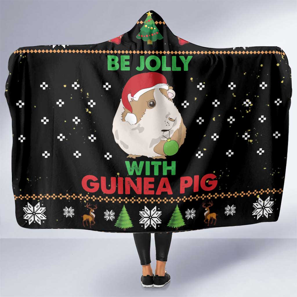 Guinea Pig Christmas Hooded Blanket Be Jolly With Guinea Pig