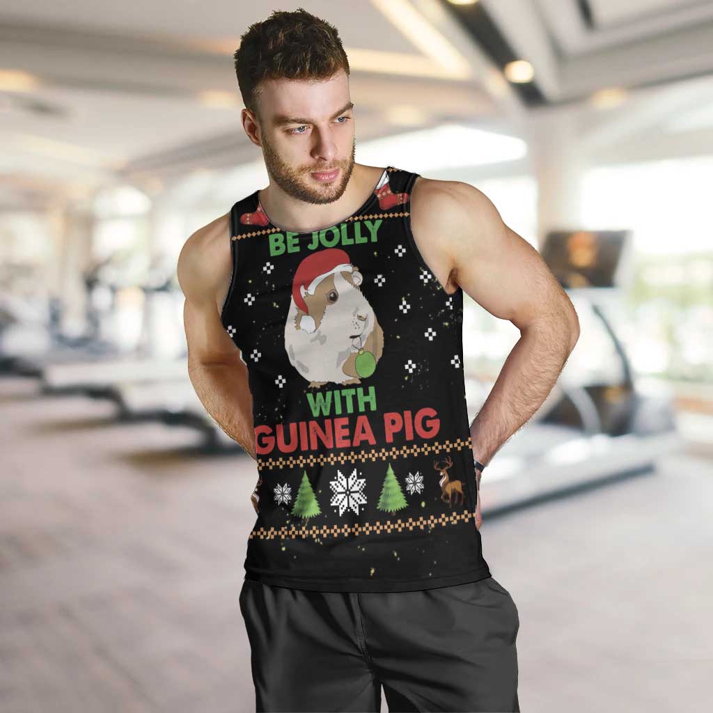 Guinea Pig Christmas Men Tank Top Be Jolly With Guinea Pig - Wonder Print Shop