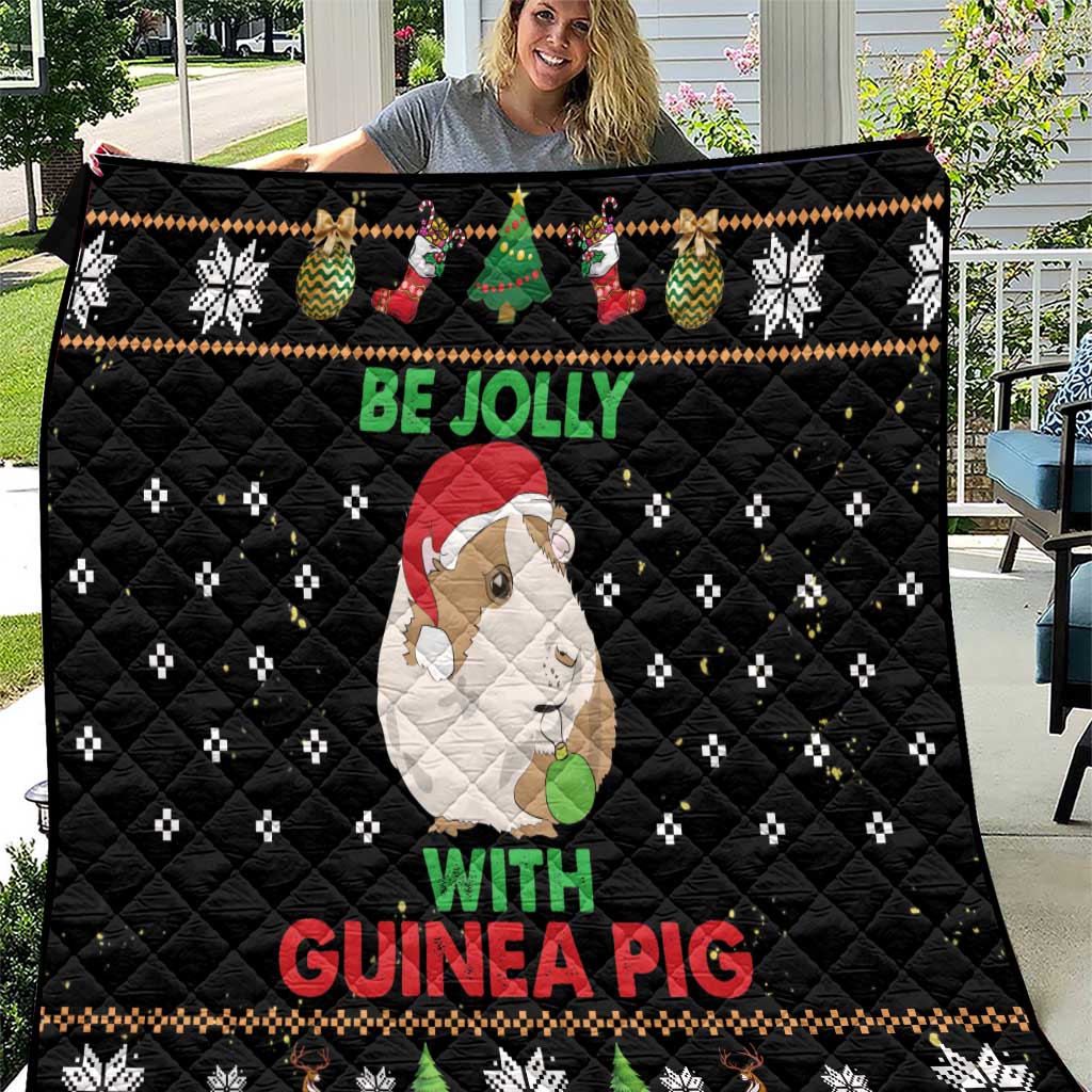 Guinea Pig Christmas Quilt Be Jolly With Guinea Pig - Wonder Print Shop