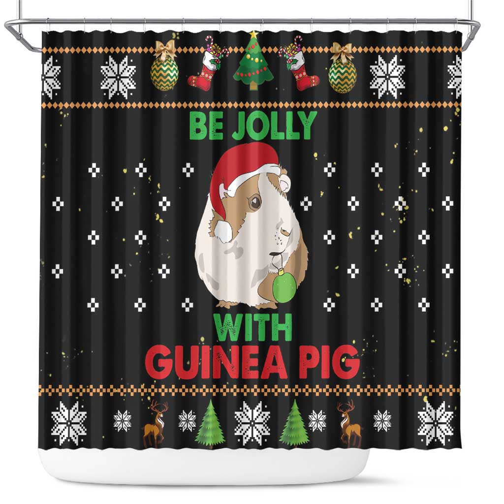 Guinea Pig Christmas Shower Curtain Be Jolly With Guinea Pig