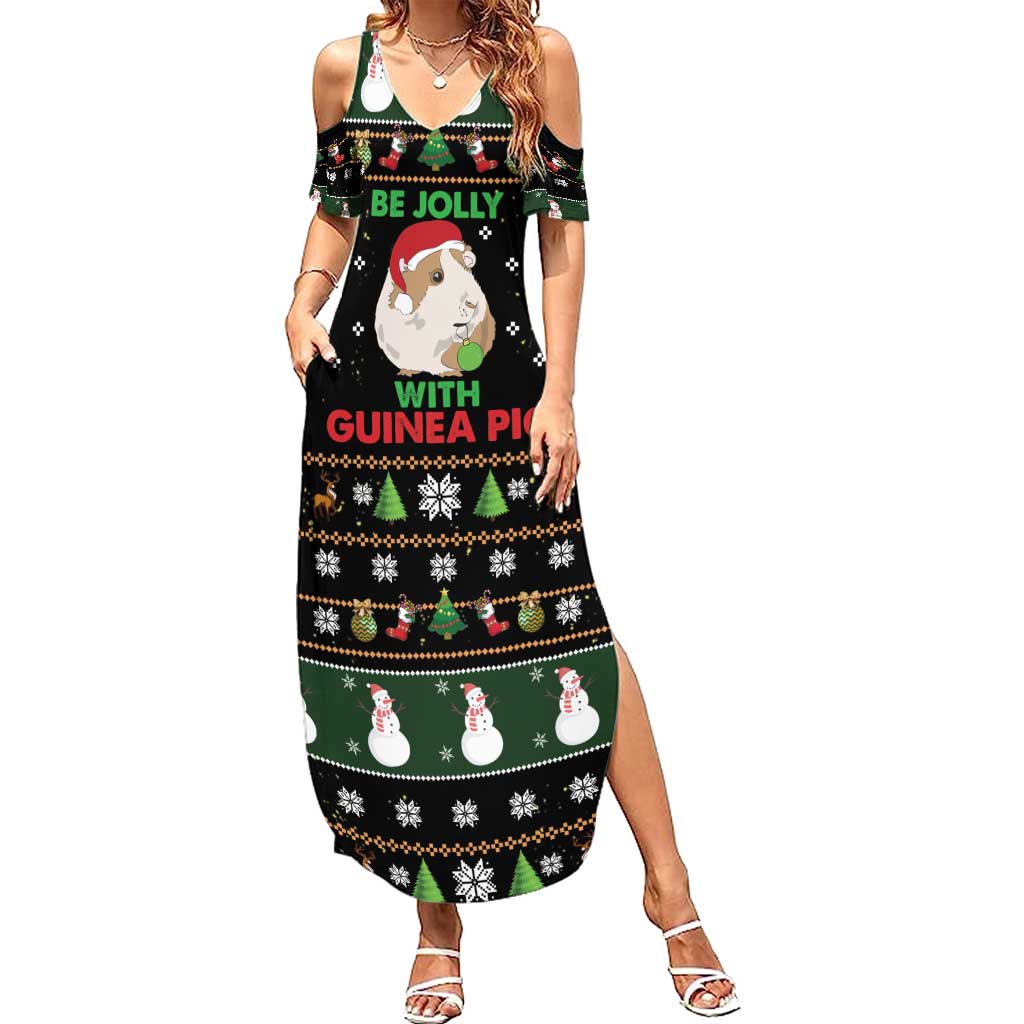 Guinea Pig Christmas Summer Maxi Dress Be Jolly With Guinea Pig - Wonder Print Shop