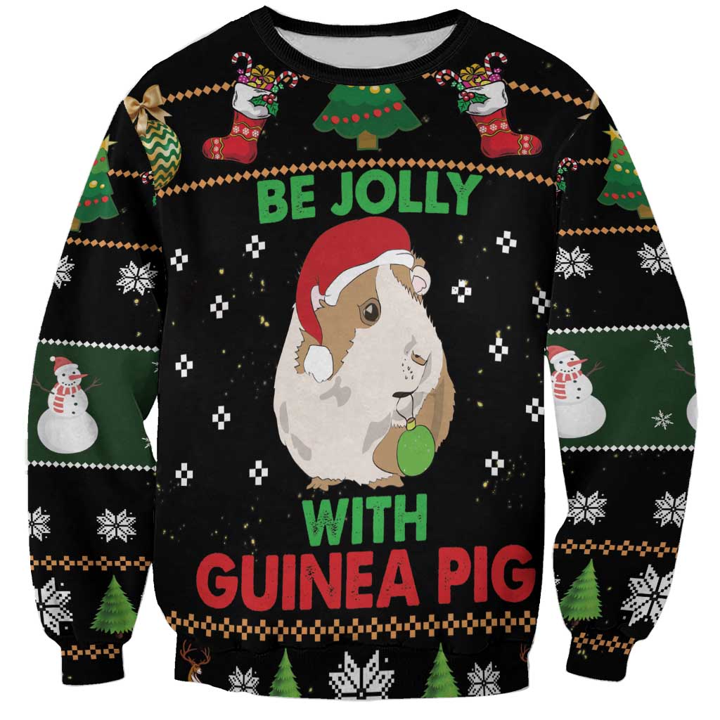 Guinea Pig Christmas Sweatshirt Be Jolly With Guinea Pig - Wonder Print Shop